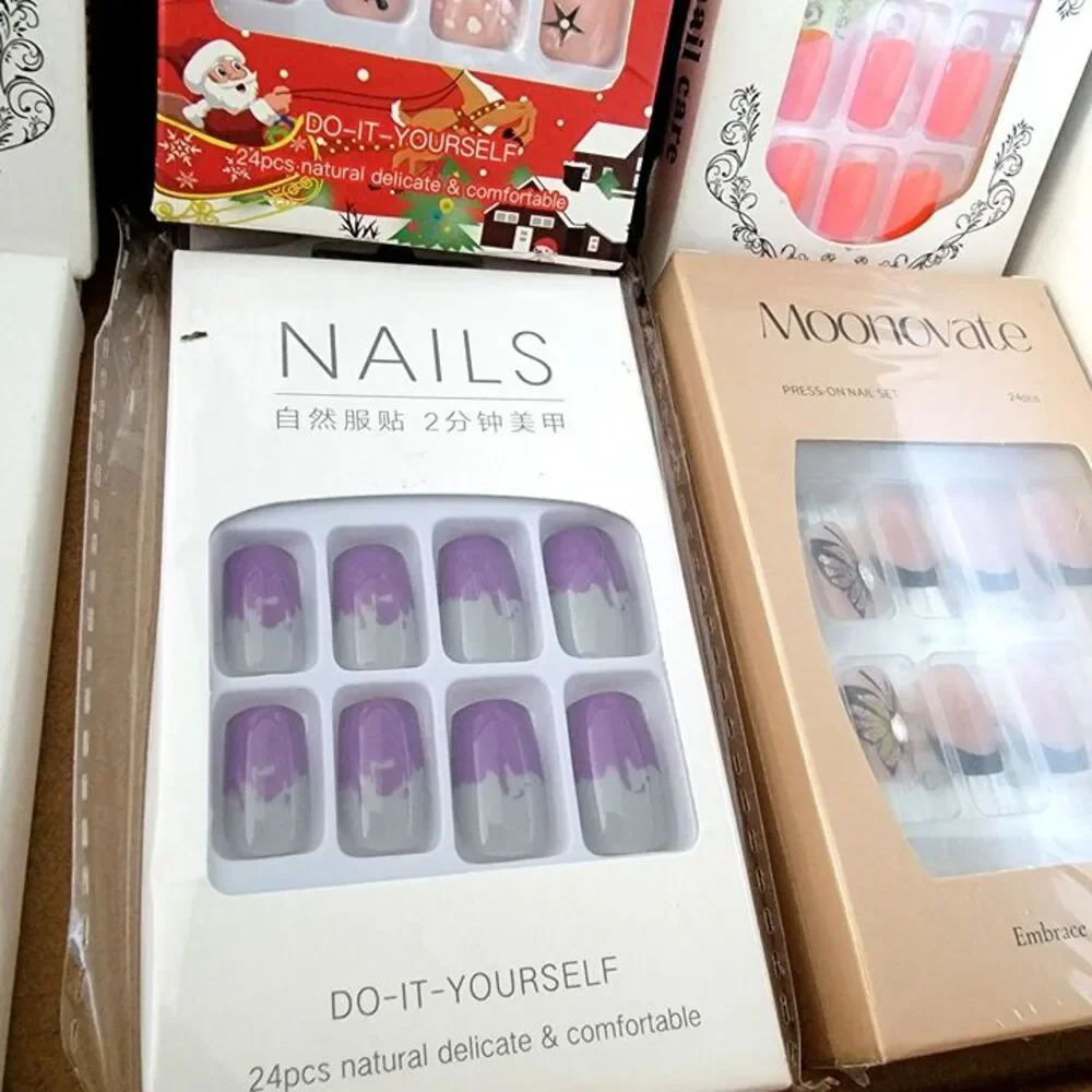 6 Packages of False Fake Nails New in Boxes